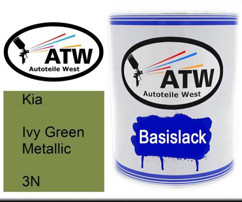 Kia, Ivy Green Metallic, 3N: 1L Lackdose, von ATW Autoteile West.